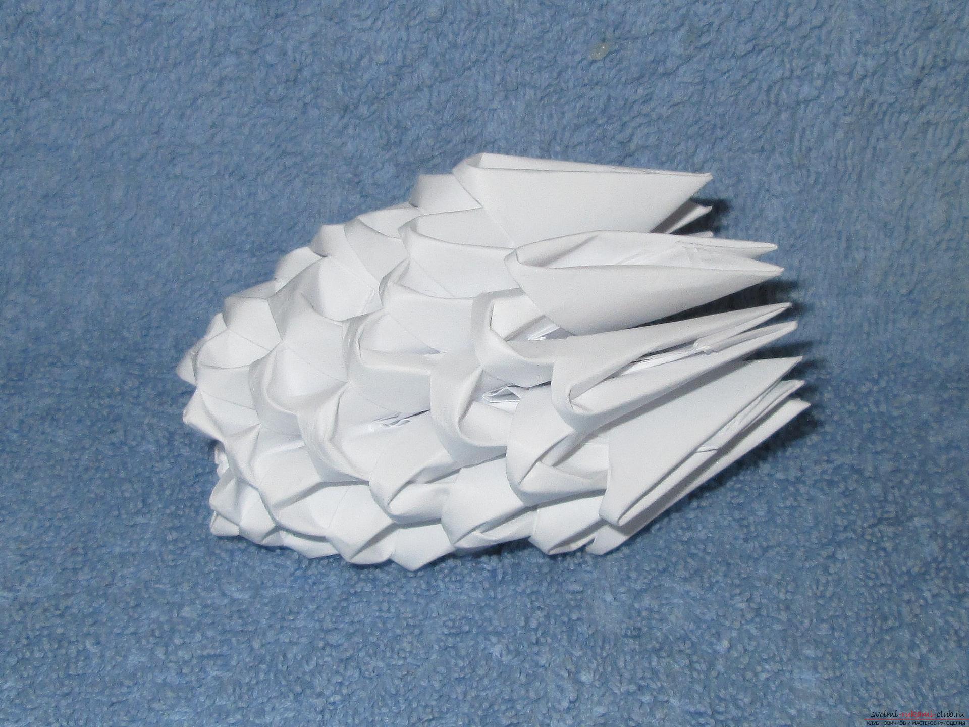 Если вы любите собирать модульное оригами, этот мастер-класс по созданию дельфина из бумаги для вас.. Фото №5